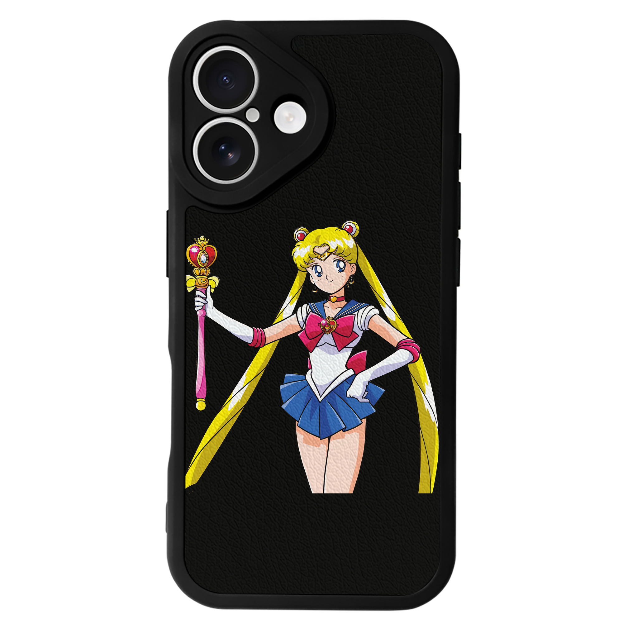 （画像用） 美少女戦士セーラームーン 月野 うさぎ つきの うさぎ Sailor Moon Tsukino Usagi 【iPhone 16シリーズ対応】シリコンスマホケース（レザー調） 材質：シリコン